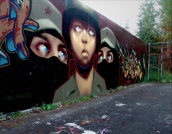 Spray paint on wall (Langley, Canada)
