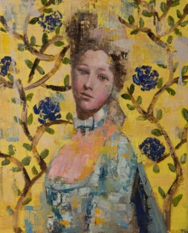 Portrait in Yellow Decor (20x16) oil on canvas 2013